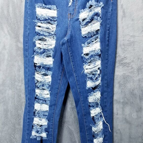Ap Blue Jeans Women's 11 (30) Blue Distressed - Picture 2 of 12